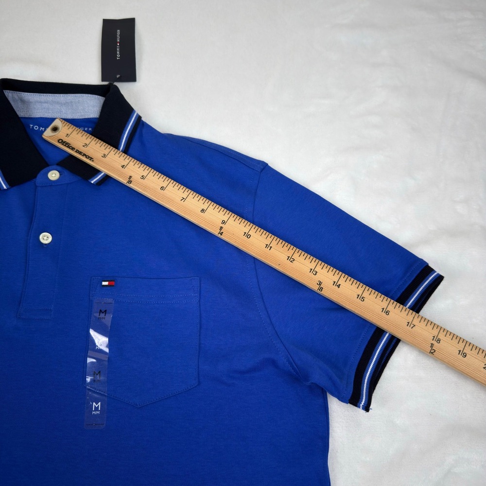 Tommy Hilfiger Mens Blue Short Sleeve Pocket Polo Shirt Medium XM03529 402 New - Picture 6 of 9